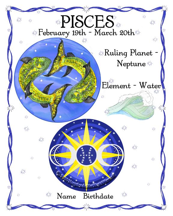 Pisces Zodiac Sign Print